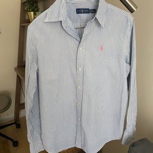 Ralph Laurent Classic Striped Dress Shirt S